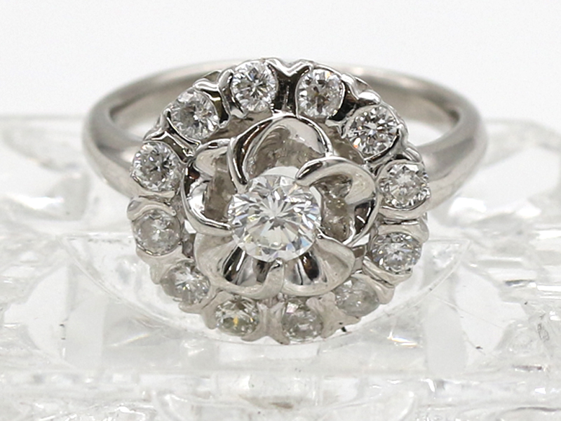【 プラチナ PT900 】 指輪 リング ダイヤモンド 0.39ct ダイヤモンド 0.74ct 8.7g 13号 レディース ☆新着 00320-0