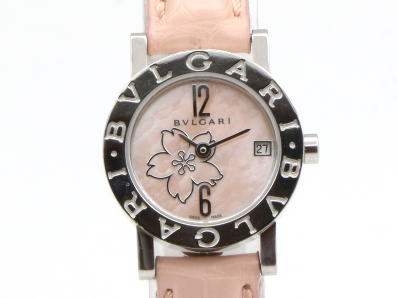 【 ブルガリ BVLGARI 】 腕時計 BB23SL ブルガリブルガリ ピンクシェル SS/革 クォーツ デイト レディース 新着 00588-0