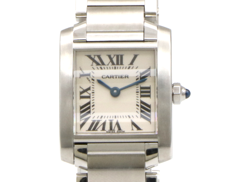 【 カルティエ Cartier 】 腕時計 W51008Q3 タンクフランセーズSM SS クォーツ アイボリー文字盤 レディース 新着 70205-1
