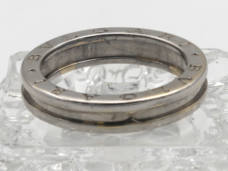 【 ブルガリ BVLGARI 】 ビーゼロワン K18WG ホワイトゴールド 指輪 リング 8.6g 21号 ユニセックス 新着 00791-0