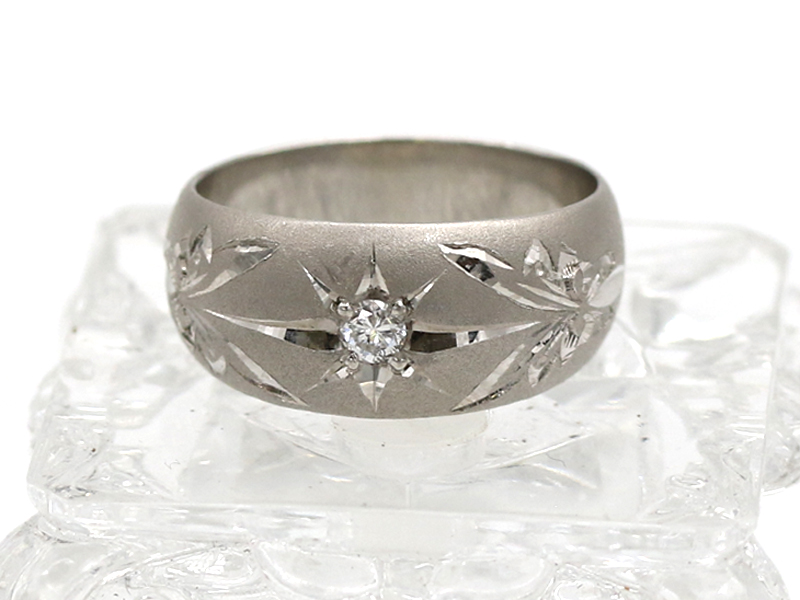 【 プラチナ PT900 】 指輪 リング ダイヤモンド 0.10ct 10.0g 14号 レディース ☆新着 01577-0
