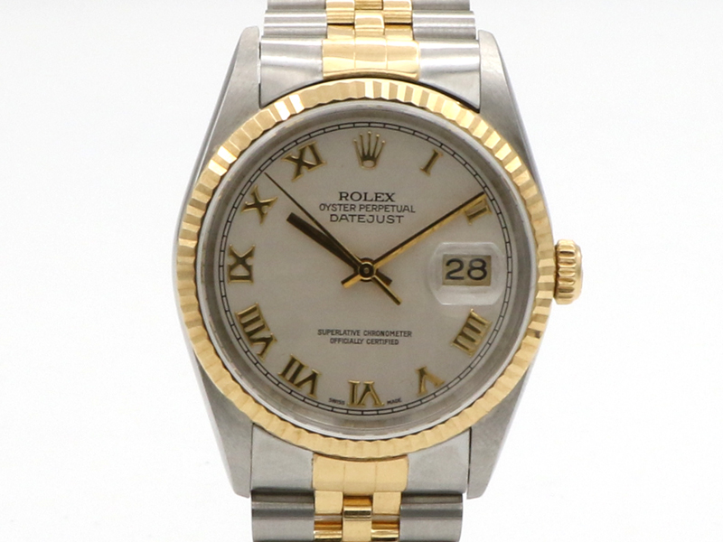 【 ロレックス ROLEX 】 腕時計 16233 デイトジャスト ピラミッドローマン K18YG/SS  自動巻 1994年～1995年製 メンズ 保 新着 01586