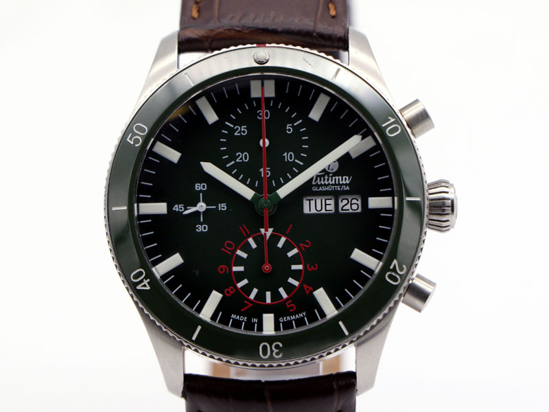 【 チュチマ Tutima 】 腕時計 6407-03 グランドブリーカー エアポートクロノ 41mm SS/革 デイデイト 自動巻 裏スケ メンズ 新着 70167-2