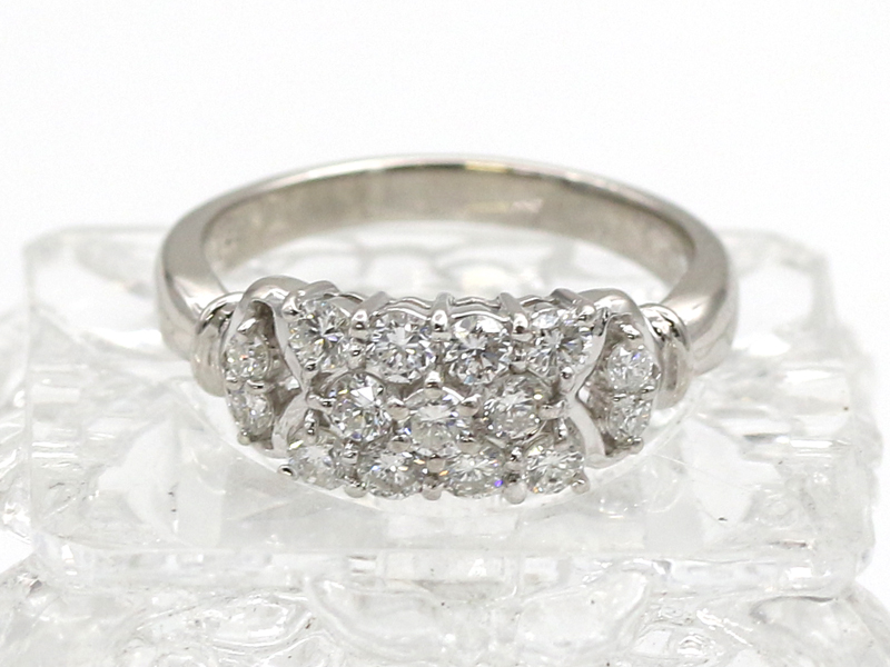 【 プラチナ PT900 】 指輪 リング ダイヤモンド 1.23ct 7.7g 19号 レディース ☆新着 02291-0