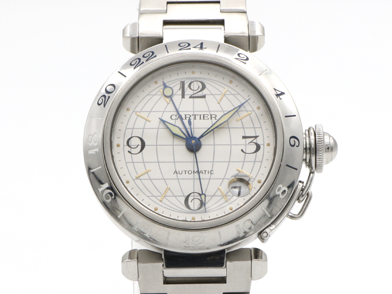 【 カルティエ Cartier 】 腕時計 W31029M7 メリディアンGMT SS デイト 自動巻 ボーイズ 新着 03393-0