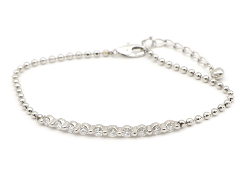 【 プラチナ PT850 】 ブレスレット 10P ダイヤ 1.00ct ブレスレット 7.8g レディース ☆新着 05169-0