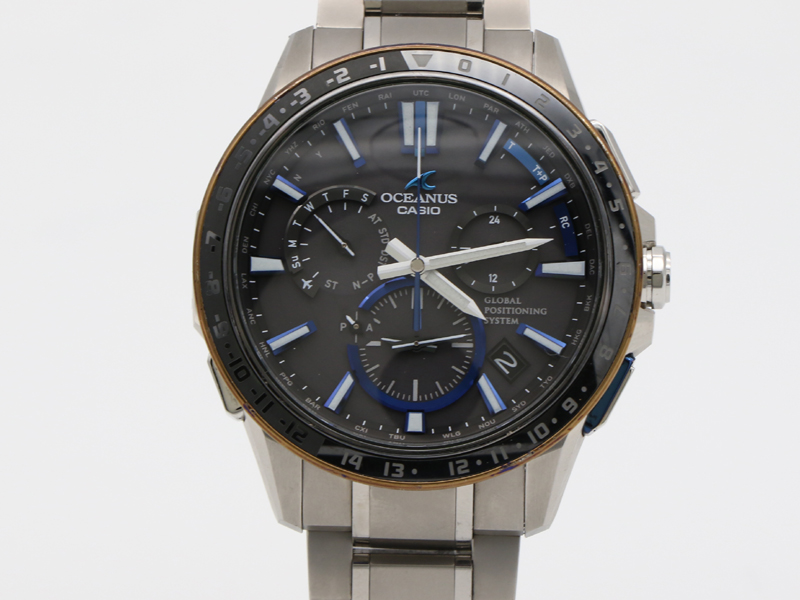 【 カシオ CASIO 】 OCW-G1200 オシアナス GPSハイブリッド 44mm チタン デイデイト ソーラークォーツ メンズ 箱 新着 76003-2