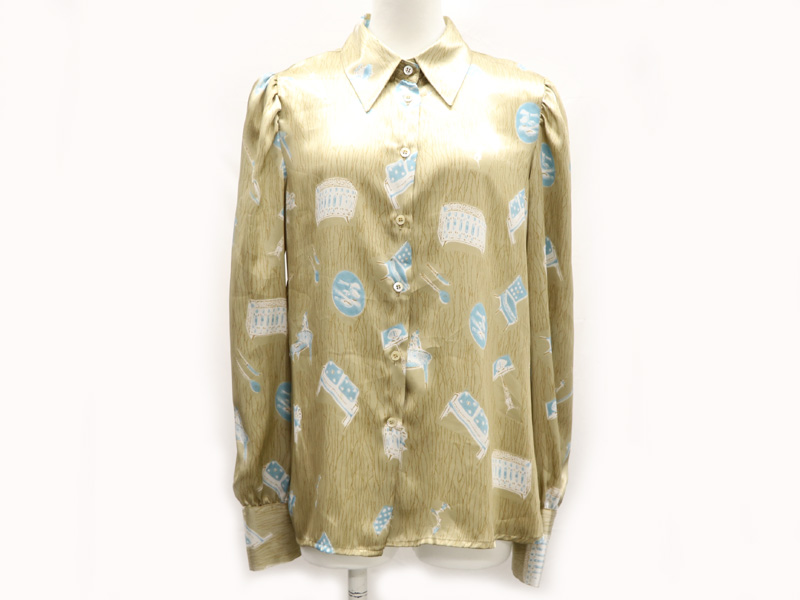【 フェンディ FENDI 】長袖 シャツ ブラウス 総柄 サイズ44 トップス イタリア製 レディース 新着 12924-0