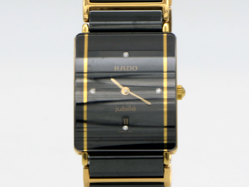 【 ラドー RADO 】 腕時計 160.0281.3N ダイヤスター ジュビリー セラミック/GP 4Pダイヤ デイト クォ―ツ メンズ □新着 02324-0