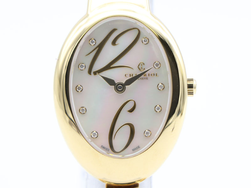 【 フィリップ シャリオール PHILIPPE CHARRIOL 】 腕時計 MOY.570.O02 マリーオルガ GP/SS クォーツ 10Pダイヤ レディース 箱・保 □新着 2793-0