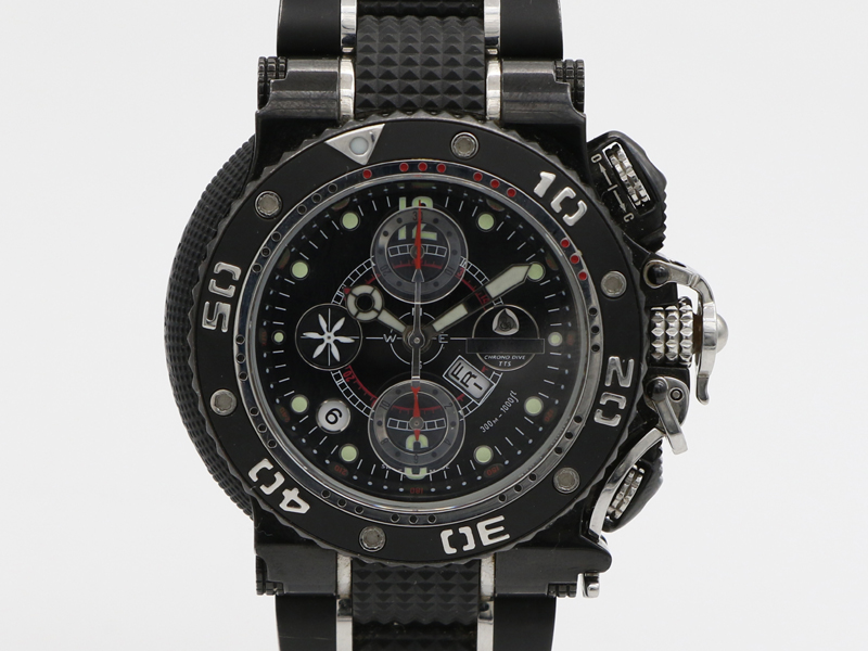 訳あり品【 アクアノウティック AQUANAUTIC 】 キングクーダ 42mm クロノグラフ SSPVD/ラバー オートマ 裏スケ デイデイト メンズ 40132-1
