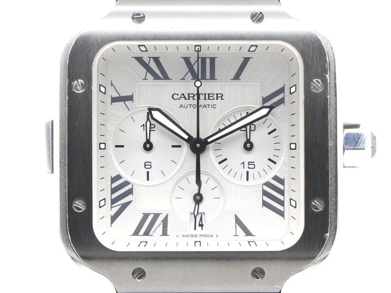 【 カルティエ CARTIER 】腕時計 WSSA0017 サントスXL クロノグラフ デイト SS/ラバー 自動巻 メンズ 新着 70089-1