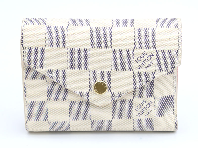 【 ルイヴィトン LOUIS VUITTON 】 N64022 ポルトフォイユ・ヴィクトリーヌ ダミエ レディース 三つ折り財布 新着 70060-1 中古品 送料無料