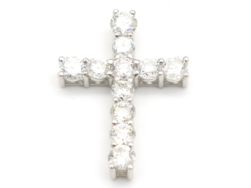 【 プラチナ PT900 】クロス ペンダントトップ ダイヤモンド12.01ct 16.1ｇメンズ ソーティング FPB-SI2 ☆新着 70208-1
