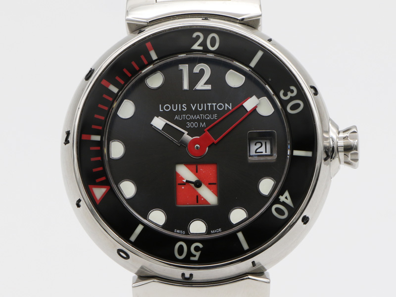 【 ルイヴィトン LOUIS VUITTON 】腕時計 Q103A タンブールダイバー SS 自動巻 デイト メンズ 新着 70435-1