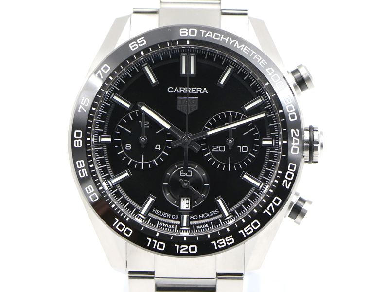 【 タグホイヤー TAG HEUER 】 CBN2A1B カレラ キャリバーホイヤー02 スポーツクロノ SS デイト 裏スケ 自動巻 メンズ 保 箱 70441-1