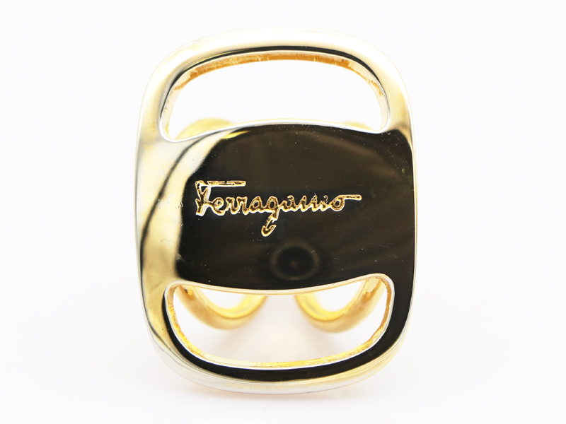 【 サルヴァトーレフェラガモ Salvatore Ferragamo 】 スカーフリング GP ゴールドカラー レディース 新着 76017-8