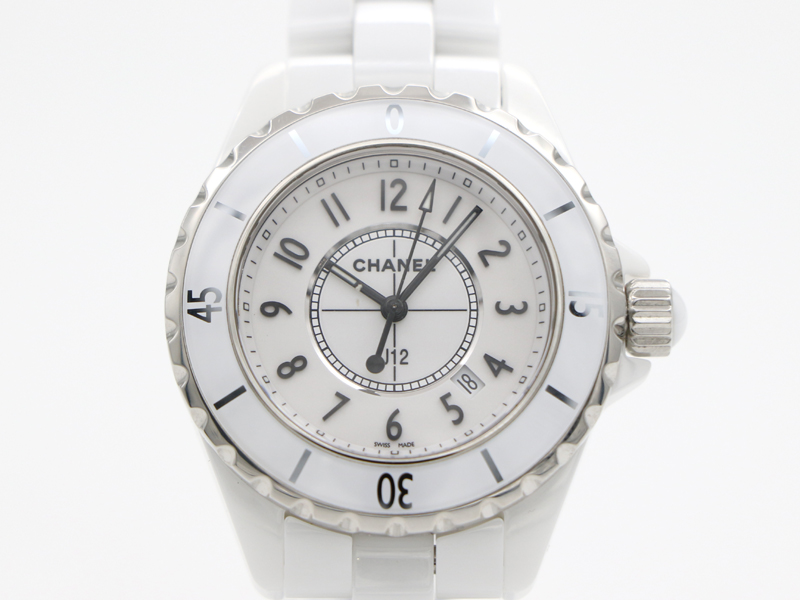 【 シャネル CHANEL 】腕時計 J12 H2000 ホワイトセラミック クォーツ デイト レディース 新着 76023-1