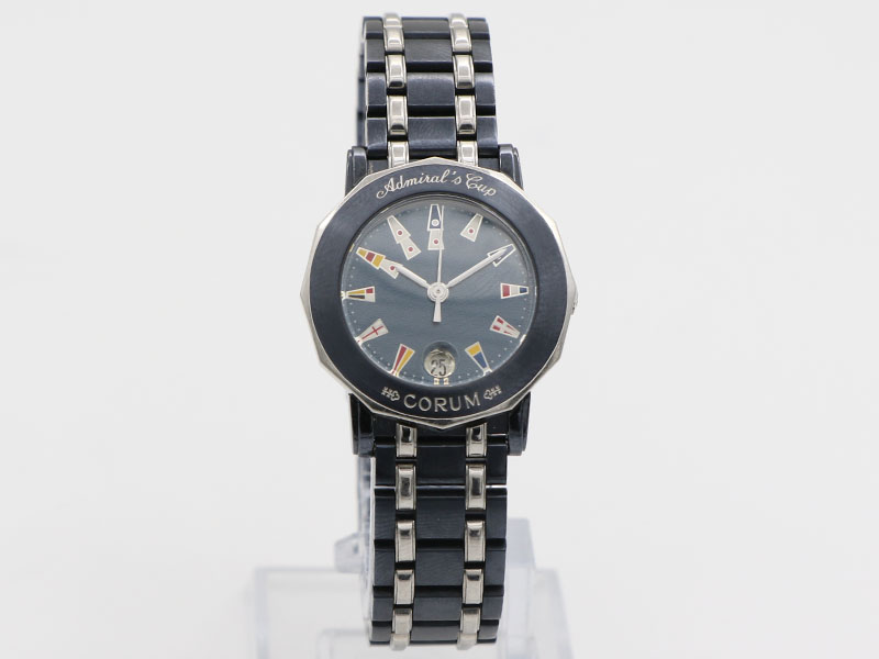 【 コルム CORUM 】 腕時計 アドミラルズカップブル ガンブルー 39.130.30 SS デイト クォーツ レディース 新着 76067-1