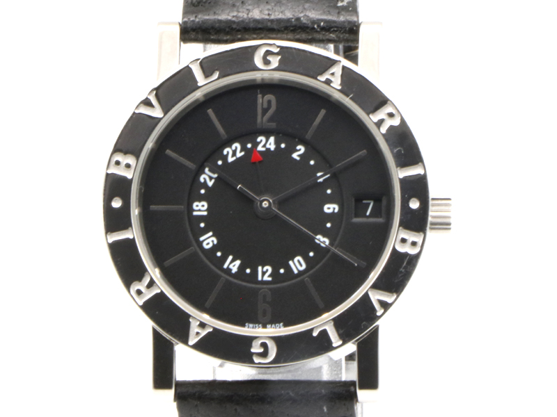 【 ブルガリ BVLGARI 】 腕時計 BB33SLGMT ブルガリブルガリ GMT SS/革 デイト 自動巻 黒文字盤 ボーイズ 新着 76138-1