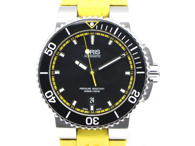 【 オリス ORIS 】 腕時計 アクイスデイト 01 733 7653 4127-07 SS/ラバー 裏スケ 自動巻き メンズ 保 箱 新着 00570-0