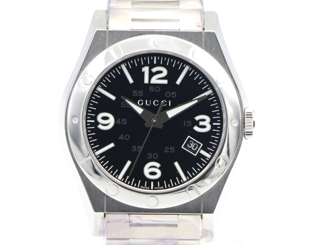 【 グッチ GUCCI  】 腕時計 115.2 パンテオン SS クオーツ デイト メンズ 箱 新着 01042-0