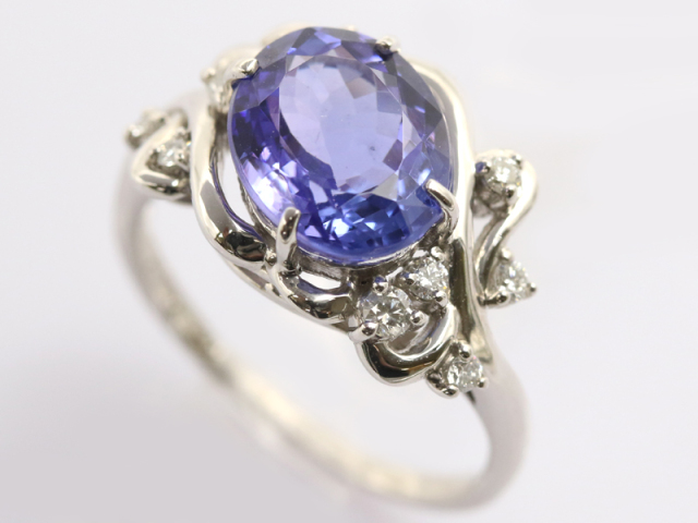 【 プラチナ PT900 】 指輪 リング タンザナイト 3.71ct ダイヤモンド 0.18ct 6.0g 12.5号 レディース ☆新着 01323-0