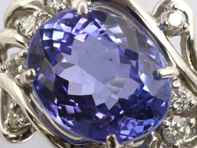 PT900タンザナイトリング0.78ct Pt900 タンザナイトリング T2.63ct D0.19ct｜郡山のまじめな買取