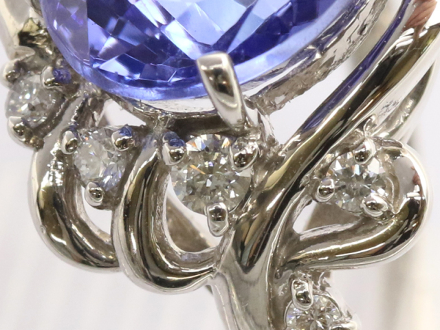 プラチナ PT900 】 指輪 リング タンザナイト3.71ct