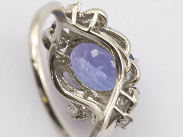 プラチナ PT900 】 指輪 リング タンザナイト3.71ct ダイヤモンド 0.18
