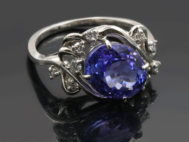 プラチナリング pt900 プラチナ PT900 】 指輪 リング タンザナイト3.71ct