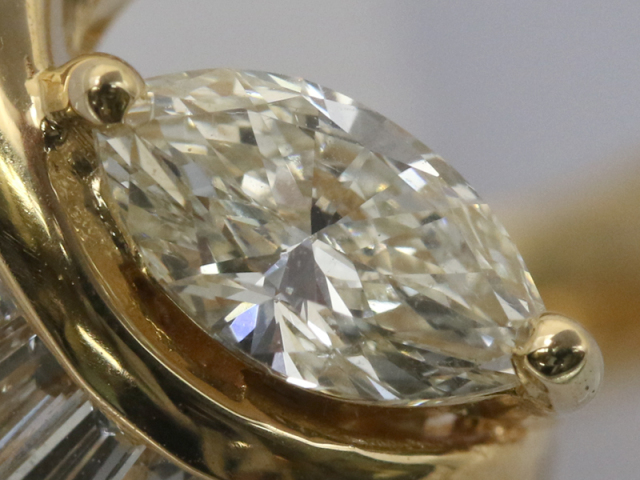 イエローゴールド K18YG 】 指輪 リング ダイヤモンド0.40ct