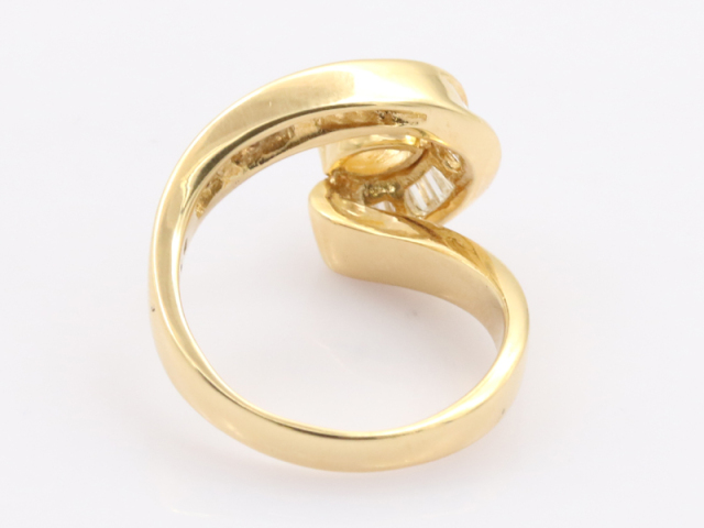 イエローゴールド K18YG 】 指輪 リング ダイヤモンド0.40ct