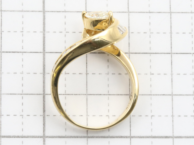 イエローゴールド K18YG 】 指輪 リング ダイヤモンド0.40ct