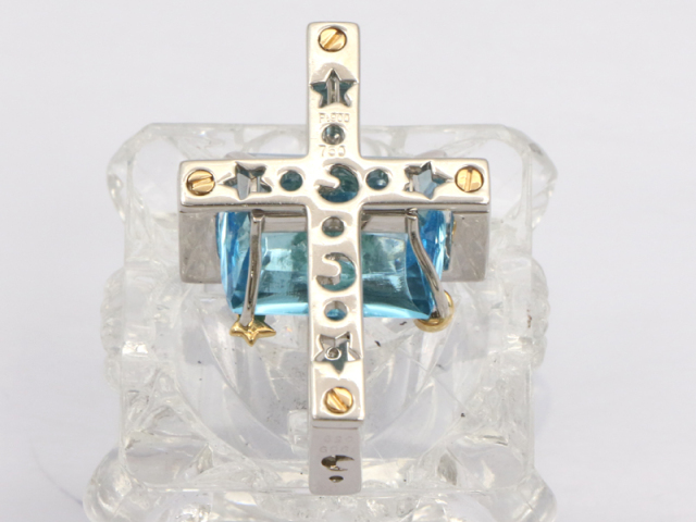 【 PT900 / K18YG 】 ペントップ ショウヤマガタ BT 19.09ct ダイヤ 0.59ct 24.2g クロス 十字架 ユニセックス 鑑別書 ☆新着 01542-0
