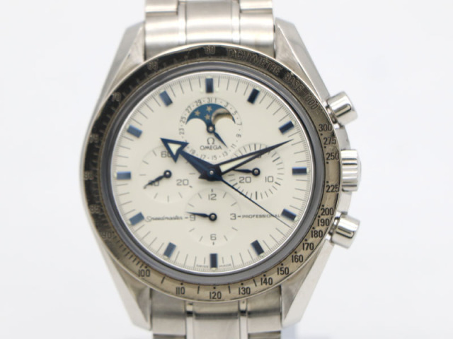 値下げ【 オメガ OMEGA 】 3575.20 スピードマスター ムーンフェイズ 40mm K18WG/SS クロノグラフ 手巻 デイト メンズ 新着 70232-4