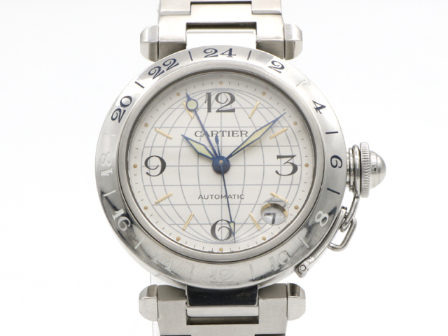 【 カルティエ Cartier 】 腕時計 W31029M7 メリディアンGMT SS デイト 自動巻 ボーイズ 新着 03393-0