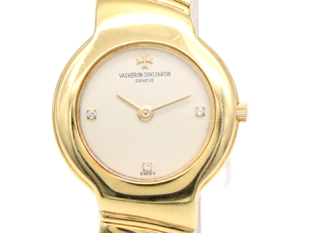 【 ヴァシュロン コンスタンタン VACHERON CONSTANTIN 】 マルタアイビー 27031 K18YG クォーツ 3Pダイヤ レディース 箱 保 □新着 03403-0
