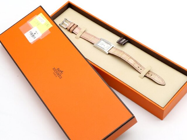 エルメス HERMES 】 腕時計 TA1.210 タンデム 19mm SS/革 シェル文字盤  