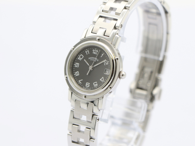 エルメス HERMES 】 腕時計 CL4.210 クリッパー ナクレ ブラック