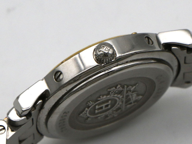 エルメス HERMES 】 腕時計 クリッパー CL4.220 GP/SS クォーツ デイト