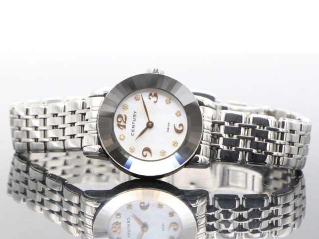 センチュリー CENTURY 】腕時計 エレガンス 8Pダイヤ 23mm SS