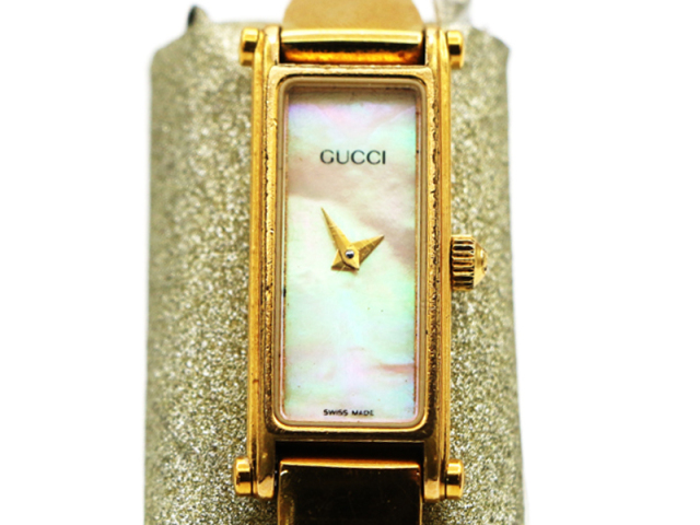 【 グッチ GUCCI 】 腕時計 1500L バングルウォッチ SS/GP クォーツ レディース 裏蓋メッキ剥がれ有 新着 05973-0