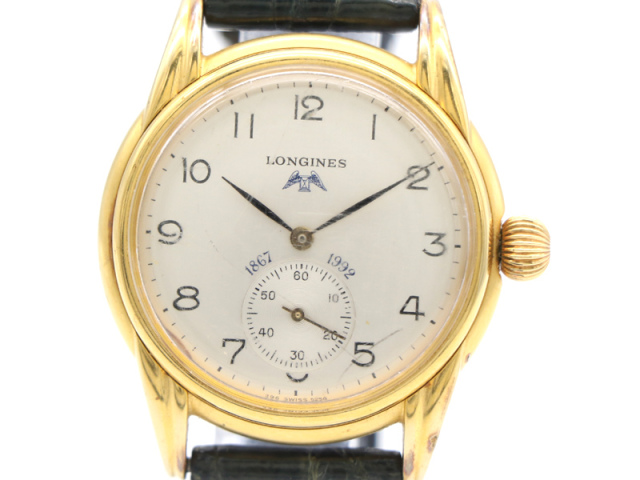 メンズロンジン LONGINES 悪けれ 18金白金腕時計 アンティーク 