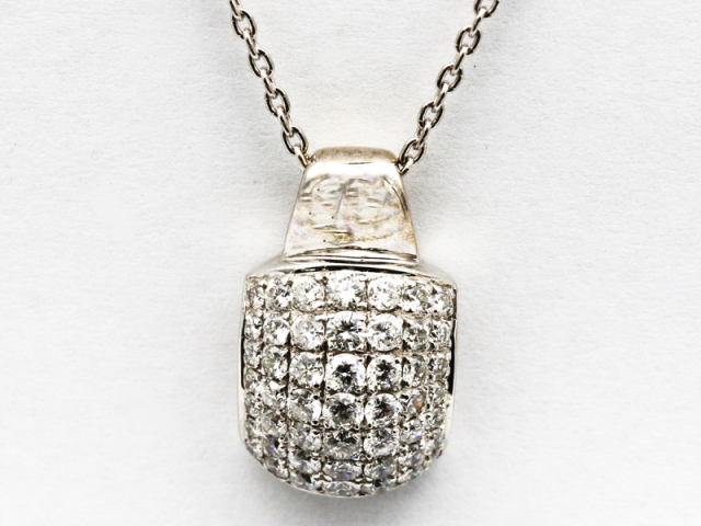 【 ホワイトゴールド K18WG 】 ペンダントネックレス ダイヤモンド 0.72ct 5.3g 40cm レディース ☆新着 70138-2