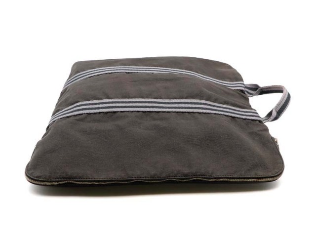 〇新着 値下げ 送料無料【HERMES エルメス】フールトゥ ポルトドキュマン ブリーフケース ビジネスバッグ キャンバス ブラック×グレー メンズ 3224-0