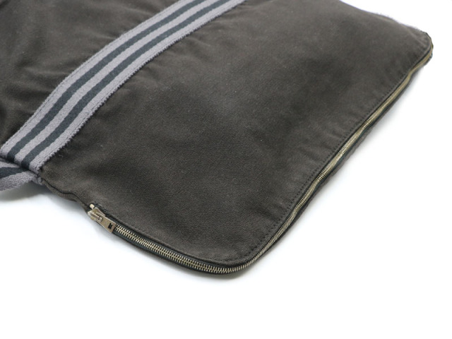 〇新着 値下げ 送料無料【HERMES エルメス】フールトゥ ポルトドキュマン ブリーフケース ビジネスバッグ キャンバス ブラック×グレー メンズ 3224-0