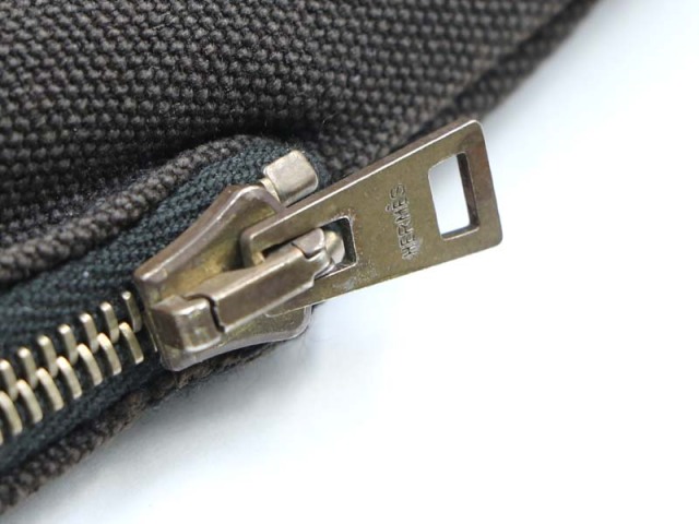 〇新着 値下げ 送料無料【HERMES エルメス】フールトゥ ポルトドキュマン ブリーフケース ビジネスバッグ キャンバス ブラック×グレー メンズ 3224-0