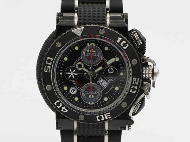 訳あり品【 アクアノウティック AQUANAUTIC 】 キングクーダ 42mm クロノグラフ SSPVD/ラバー オートマ 裏スケ デイデイト メンズ 40132-1