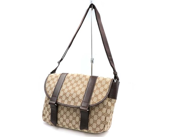 新着 Gucci グッチ Ggキャンバス レザー ショルダーバッグ ベージュ メッセジャー 斜め掛け ユニセックス 626 0
